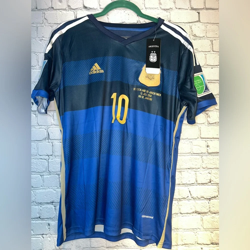 Messi‎ Argentina 2014 WORLD CUP FINAL Away Soccer Jersey - NWT ⚽️🔥 - Picture 2 of 6